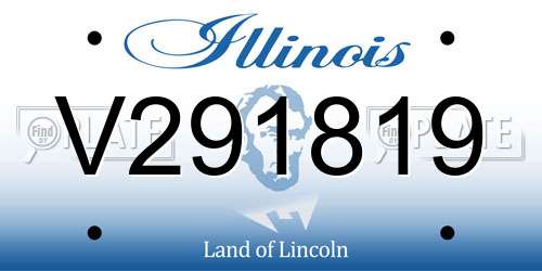 V291819 Illinois License Plate