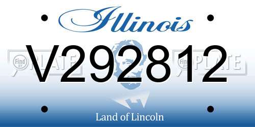 V292812 Illinois License Plate