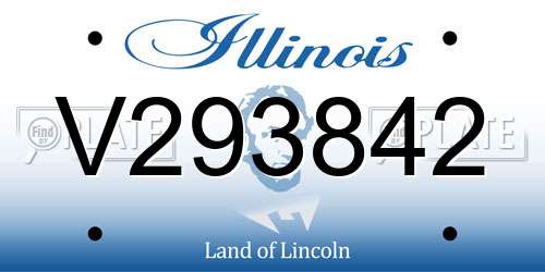 V293842 Illinois License Plate
