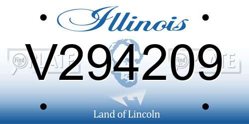 V294209 Illinois License Plate