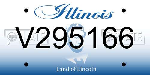 V295166 Illinois License Plate