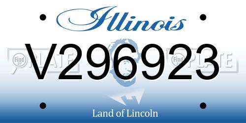 V296923 Illinois License Plate