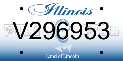 V296953 Illinois License Plate