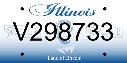 V298733 Illinois License Plate
