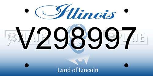 V298997 Illinois License Plate