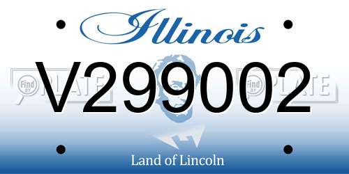 V299002 Illinois License Plate