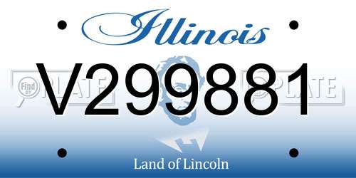 V299881 Illinois License Plate