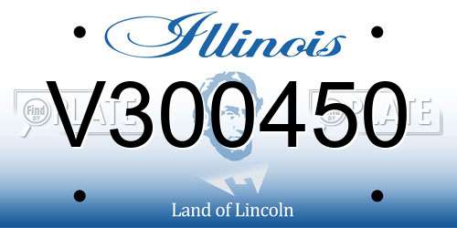V300450 Illinois License Plate
