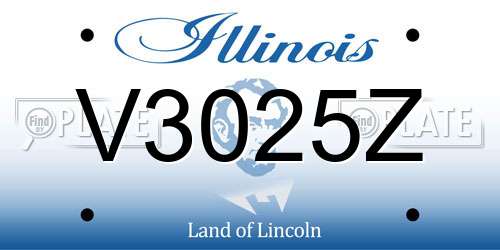 V3025Z Illinois License Plate