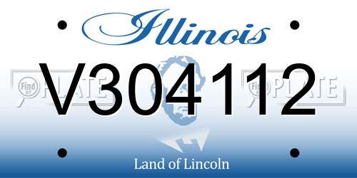 V304112 Illinois License Plate