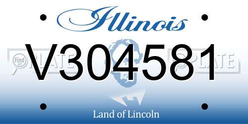 V304581 Illinois License Plate