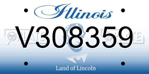V308359 Illinois License Plate