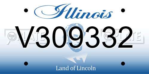 V309332 Illinois License Plate