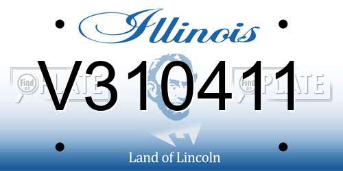 V310411 Illinois License Plate