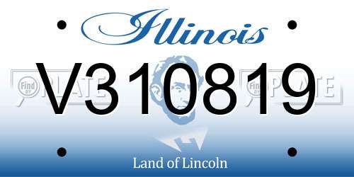 V310819 Illinois License Plate