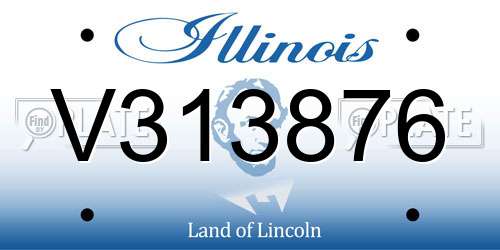 V313876 Illinois License Plate