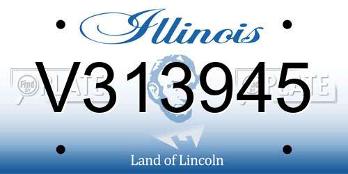 V313945 Illinois License Plate