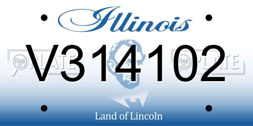 V314102 Illinois License Plate
