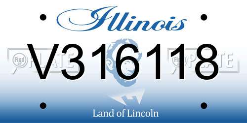 V316118 Illinois License Plate