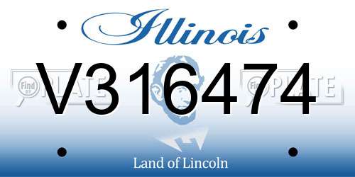 V316474 Illinois License Plate