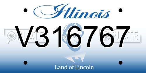 V316767 Illinois License Plate