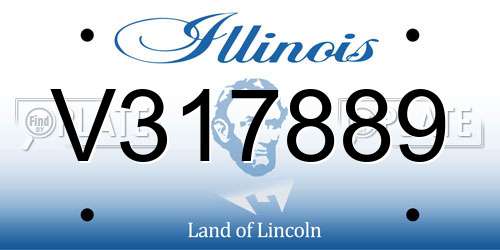 V317889 Illinois License Plate