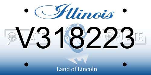 V318223 Illinois License Plate