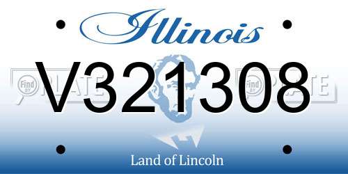 V321308 Illinois License Plate