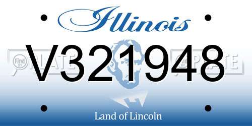 V321948 Illinois License Plate