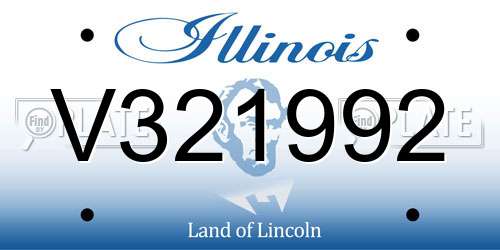 V321992 Illinois License Plate