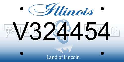 V324454 Illinois License Plate