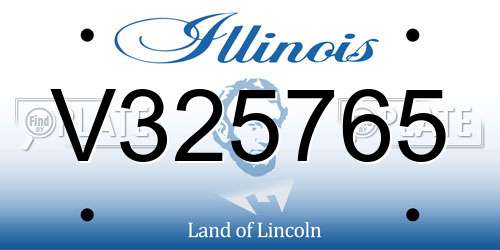V325765 Illinois License Plate