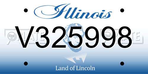 V325998 Illinois License Plate