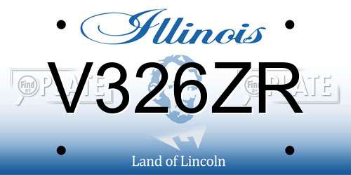 V326ZR Illinois License Plate