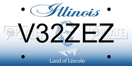 V32ZEZ Illinois License Plate