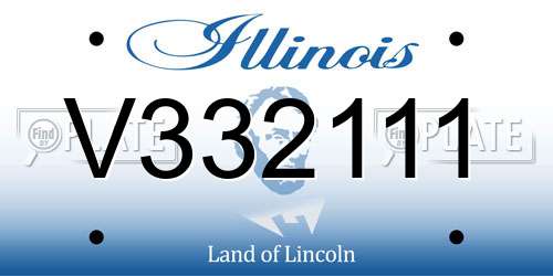 V332111 Illinois License Plate