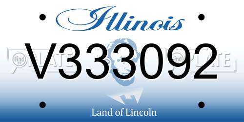 V333092 Illinois License Plate