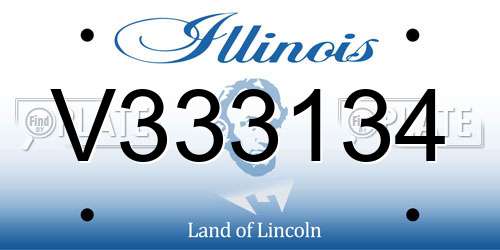 V333134 Illinois License Plate