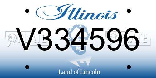V334596 Illinois License Plate
