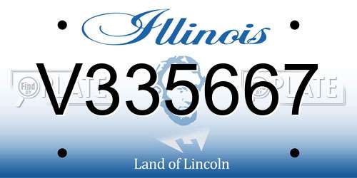 V335667 Illinois License Plate