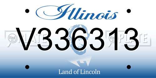 V336313 Illinois License Plate