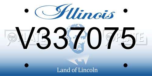 V337075 Illinois License Plate