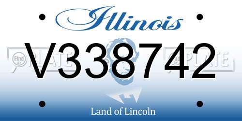 V338742 Illinois License Plate