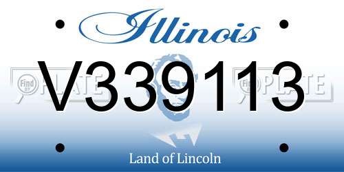 V339113 Illinois License Plate