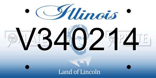V340214 Illinois License Plate