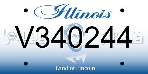 V340244 Illinois License Plate