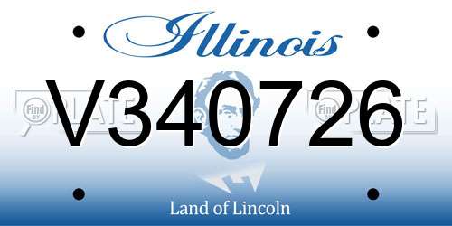 V340726 Illinois License Plate