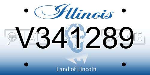 V341289 Illinois License Plate