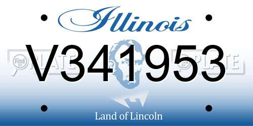 V341953 Illinois License Plate
