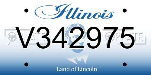 V342975 Illinois License Plate